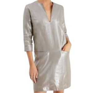 Emerson Fry Mod metallic linen shift dress XS
